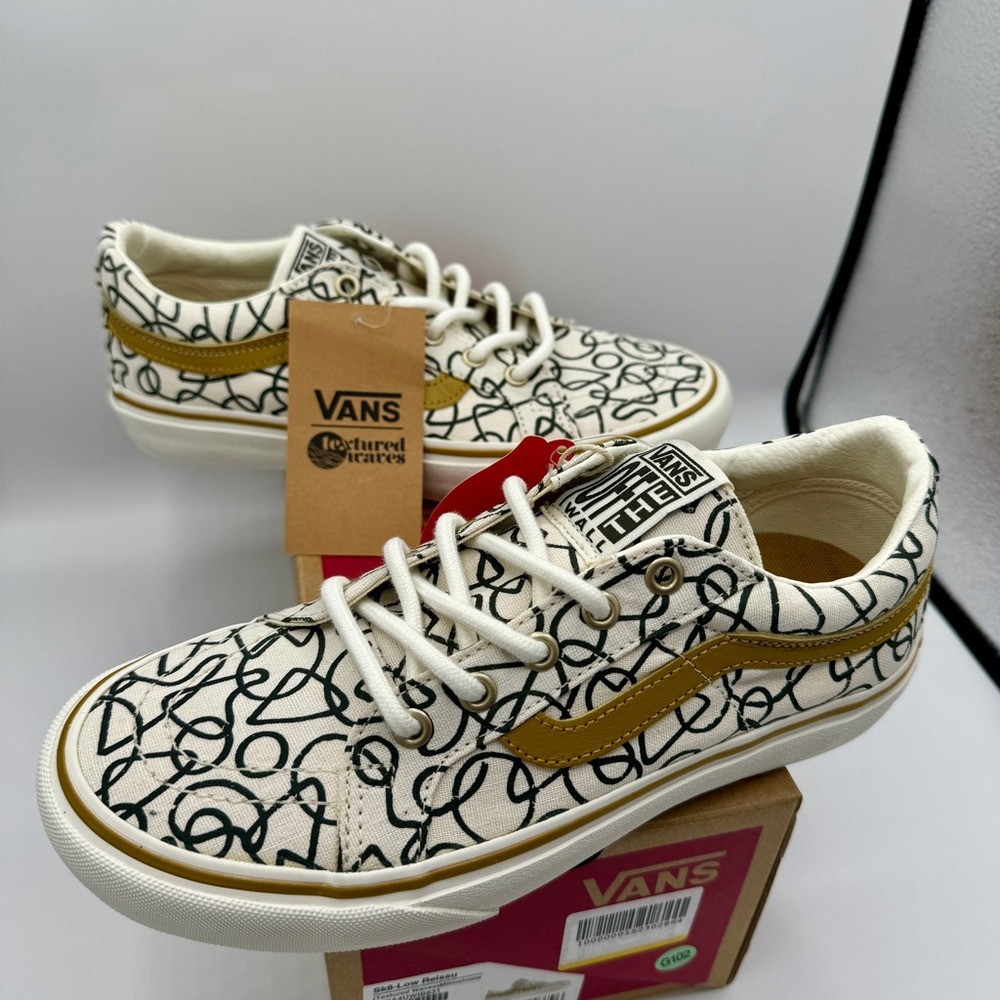 NWT Vans Sk8 Low Reissue Sneakers Textured Waves / Marshmallow Shoes Skate NEW - Picture 12 of 16